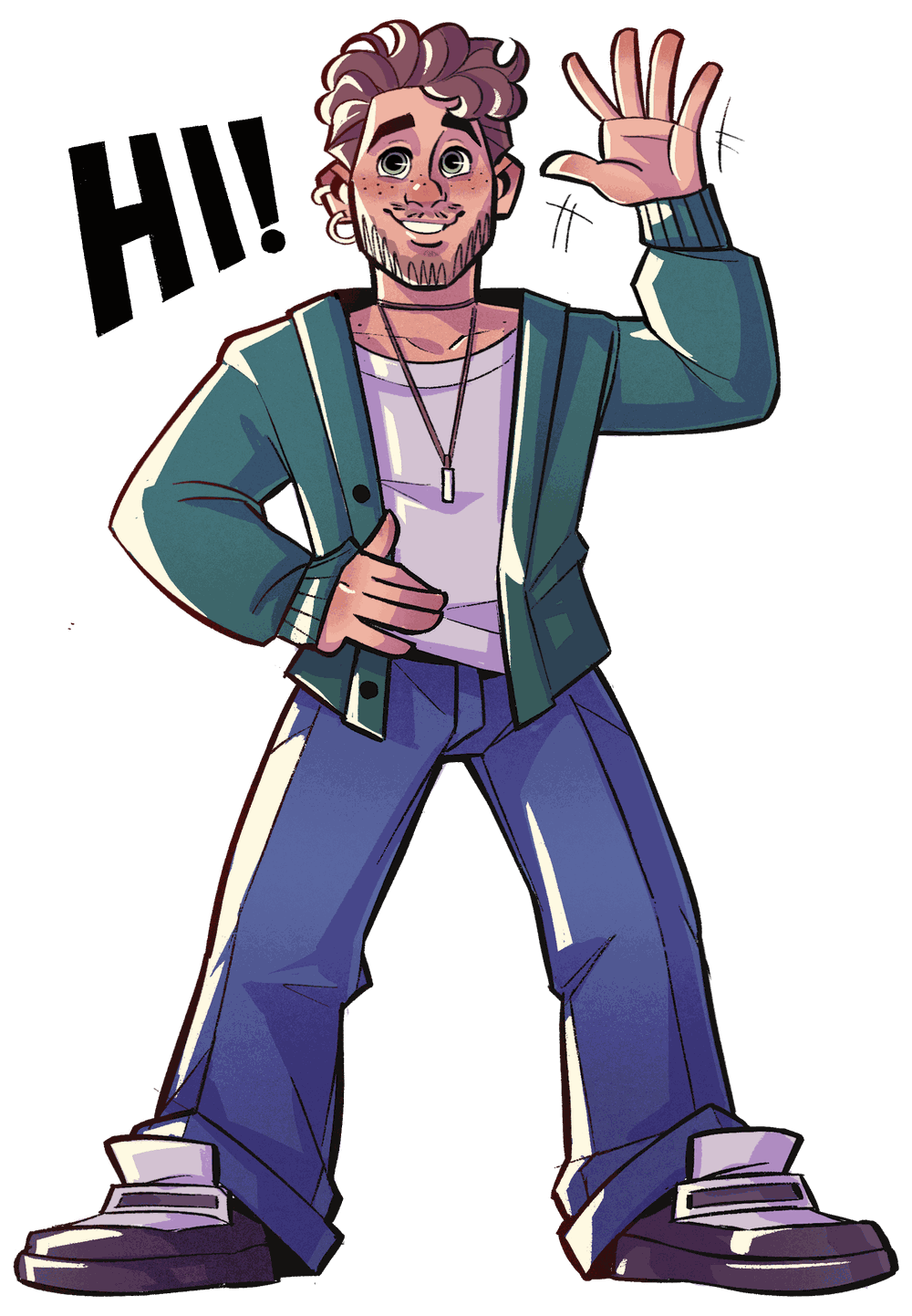 Illustration of Leonardo Manduca waving hello